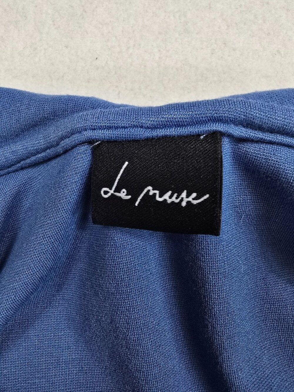 Le Muse Blue Short-Sleeve Dress Bow Detail & Pockets XS Womens Cotton Blend - Picture 3 of 6